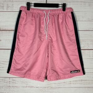 Ellesse Swim Trunks Mens Large (32-34) Shorts Pink Mesh Lined Polyester 10" Inse